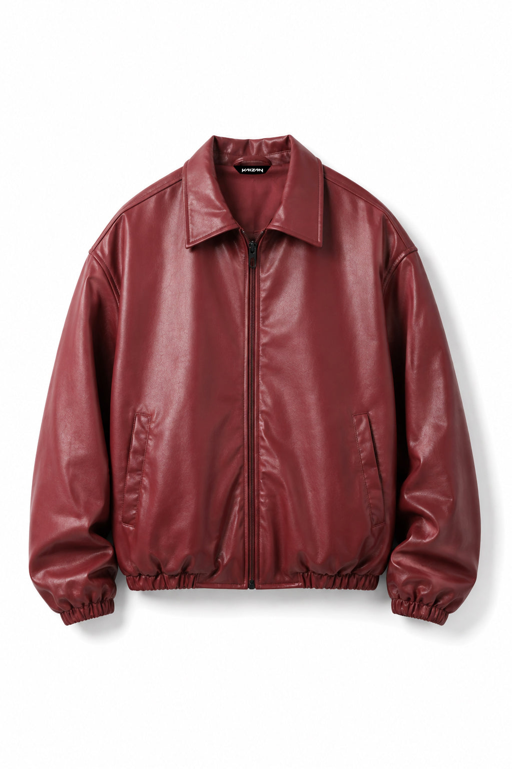 KAIZAN CHERRY LEATHER BAGGY-FIT JACKET