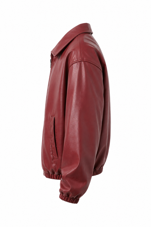 KAIZAN CHERRY LEATHER BAGGY-FIT JACKET