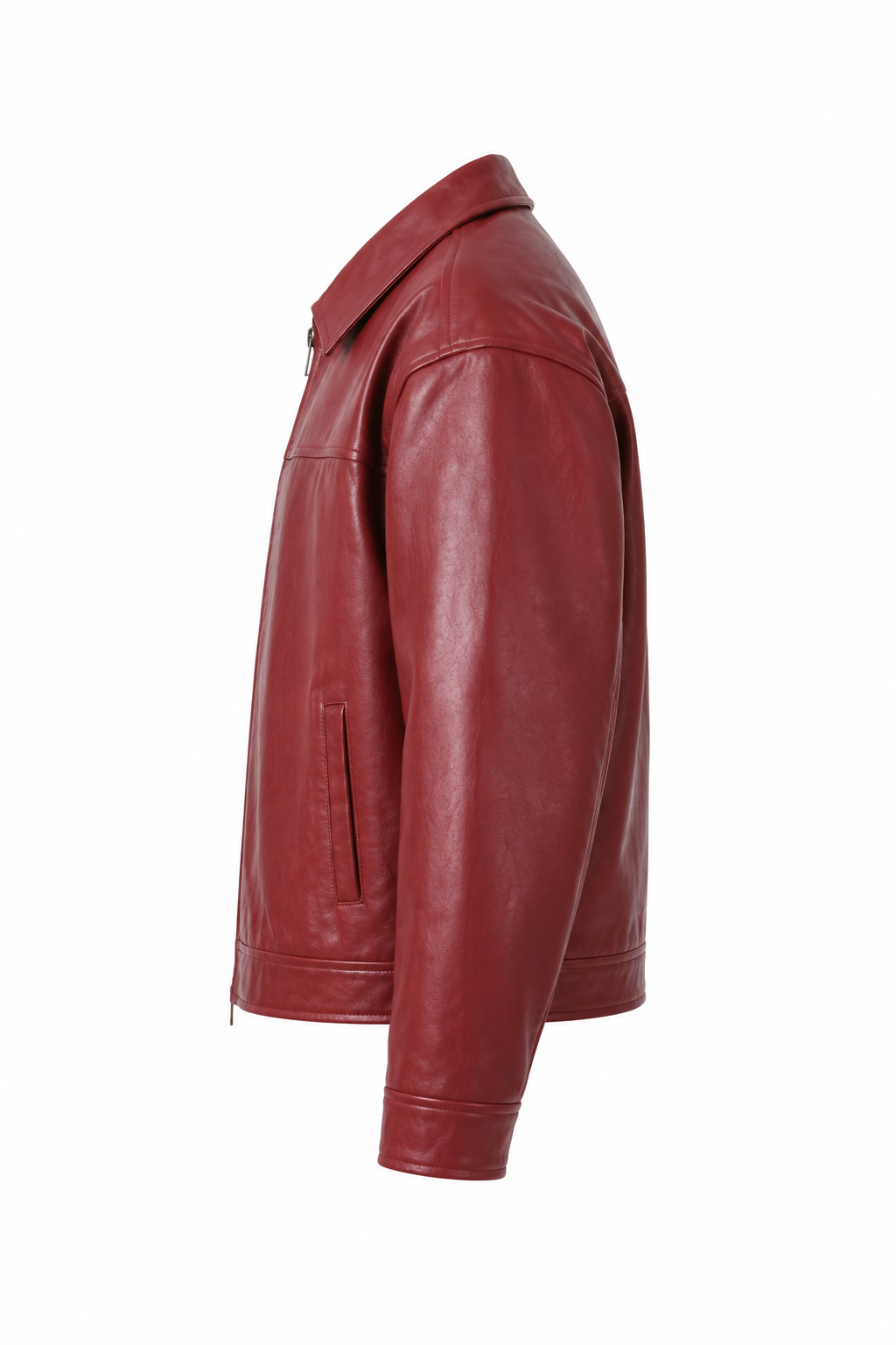 KAIZAN CHERRY LEATHER BOXY-FIT JACKET