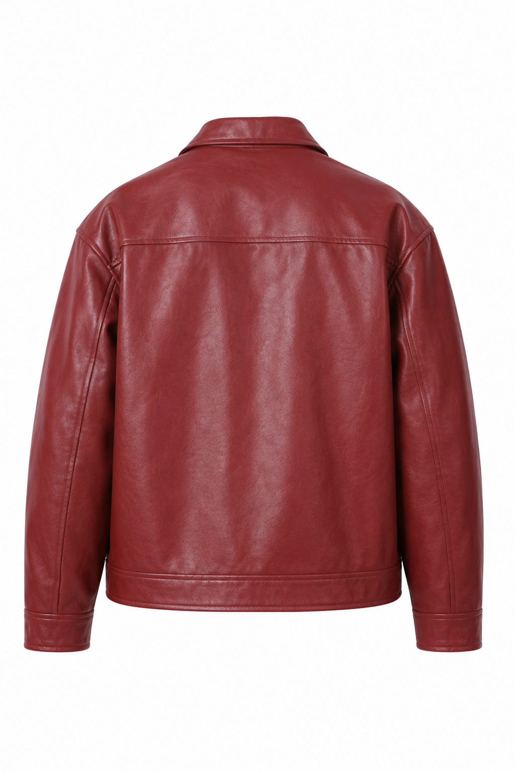 KAIZAN CHERRY LEATHER BOXY-FIT JACKET